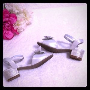 Holiday Editions Silver Sparkle Girls Dress Up Shoes